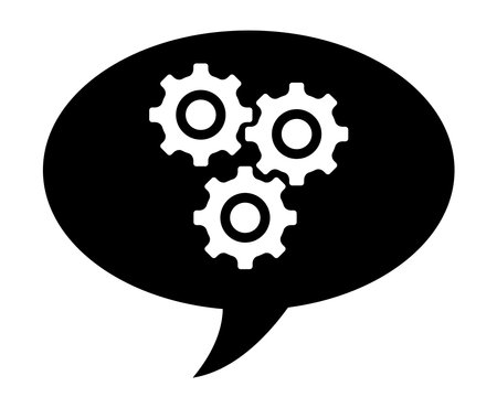 speech bubble and gearsのイラスト素材