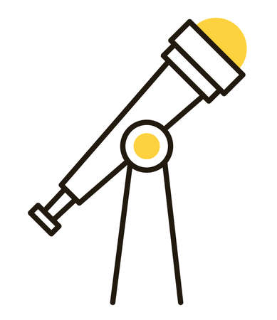 telescope yellow lineのイラスト素材