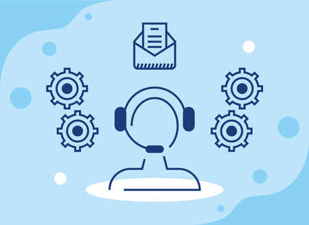support service with agentのイラスト素材