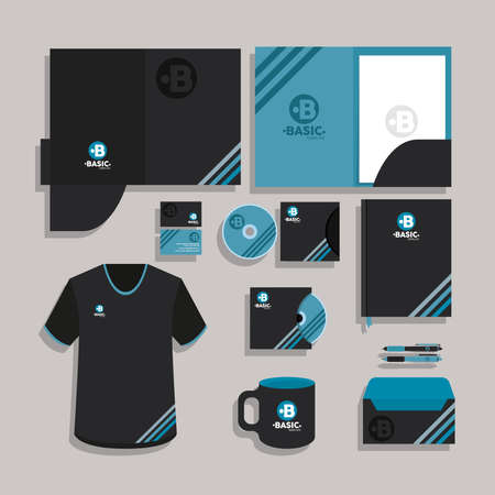 thirteen identity mockup iconsのイラスト素材