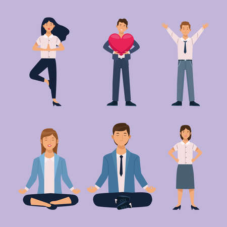 office wellbeing business personsのイラスト素材