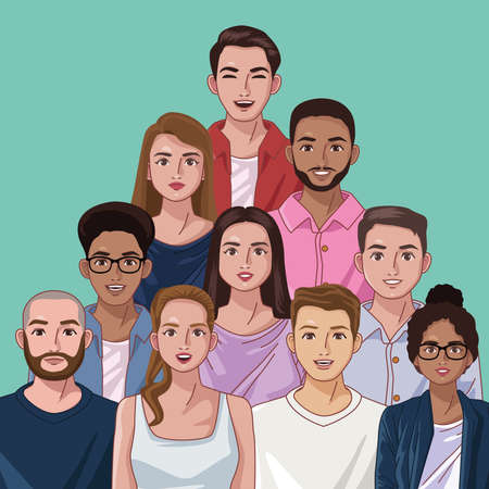 ten diversity personsのイラスト素材