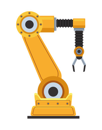yellow arm machineのイラスト素材