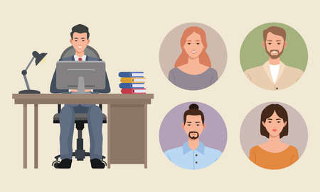 businessman and contactsのイラスト素材