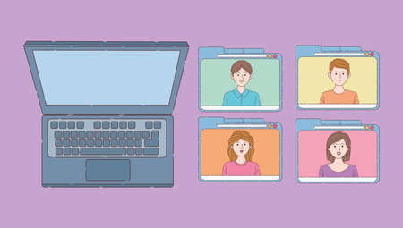 five digital work iconsのイラスト素材