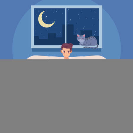 man watching tv sceneのイラスト素材