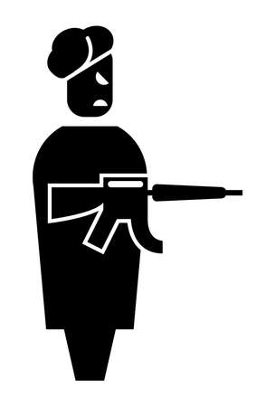 islamic terrorist with rifleのイラスト素材