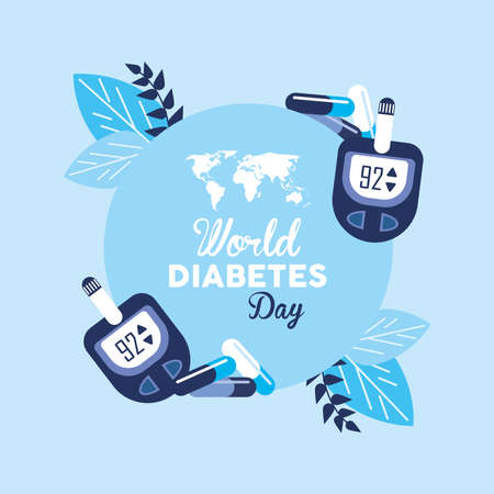 world diabetes day glucometersのイラスト素材