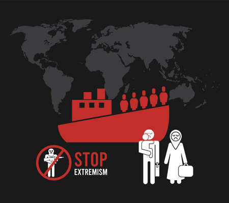 stop extremism labelのイラスト素材