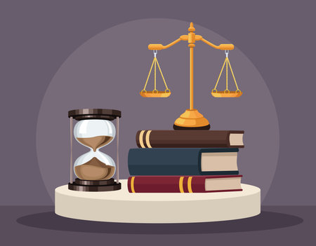 law books and balanceのイラスト素材