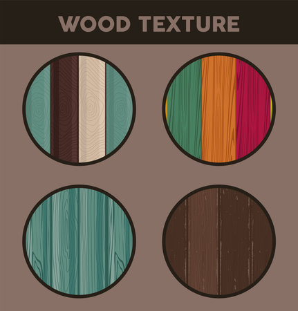 circulars wood four texturesのイラスト素材