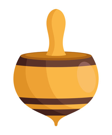 wooden spinning topのイラスト素材