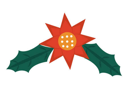 christmas flower and leafsのイラスト素材