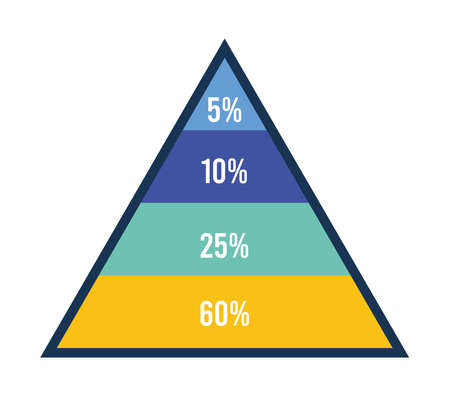 statistics pyramid infographicのイラスト素材