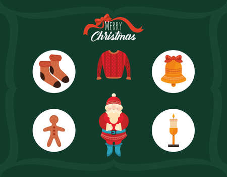 six joyeux noel iconsのイラスト素材