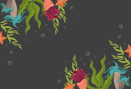 underwater sea sceneのイラスト素材