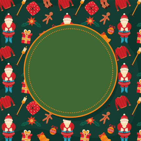 joyeux noel postcardのイラスト素材
