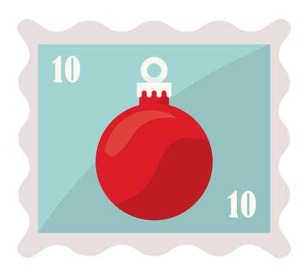 santa letter ball stampのイラスト素材