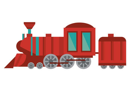 red train vehicleのイラスト素材
