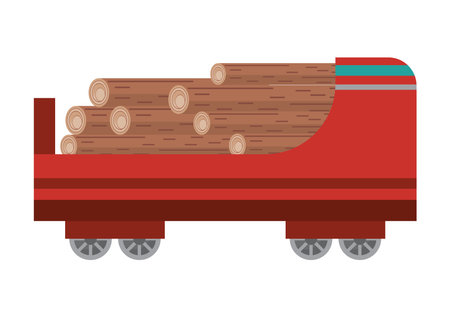 train wagon with woodenのイラスト素材