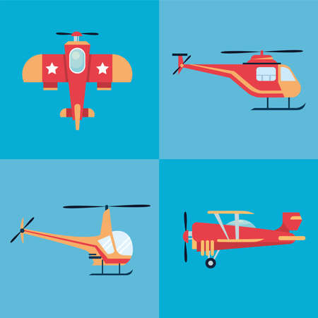 four air transport iconsのイラスト素材