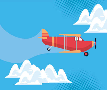 plane side view in skyのイラスト素材