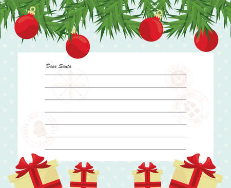 santa claus letter templateのイラスト素材