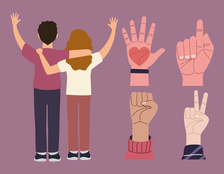 human rights five icons