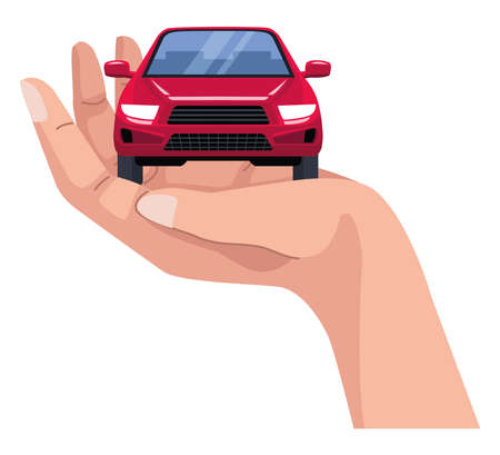 hand lifting carのイラスト素材