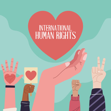human rights in heartのイラスト素材