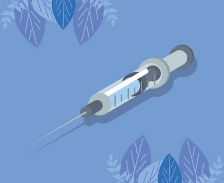 vaccine syringe injectionのイラスト素材