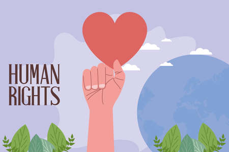 hand lifting heartのイラスト素材