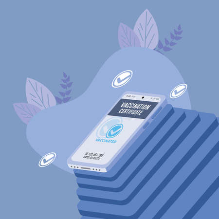 certificate vaccination digitalのイラスト素材