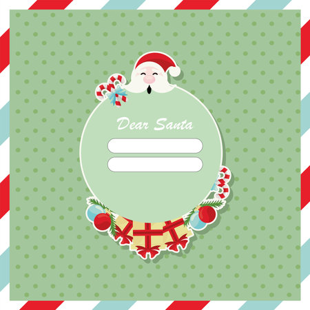 dear santa postal invitationのイラスト素材