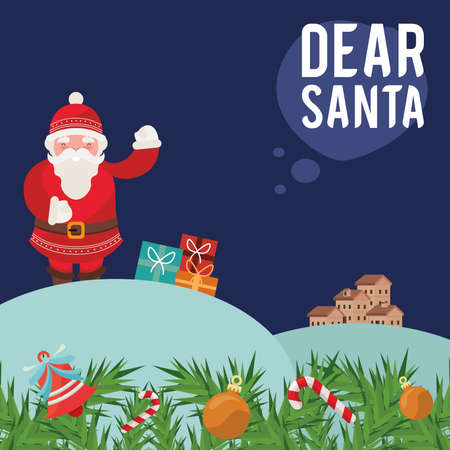 christmas scene with santaのイラスト素材