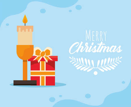 christmas postcard with giftのイラスト素材