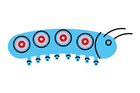blue caterpillar insectのイラスト素材