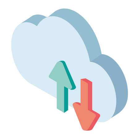 cloud computing with arrowsのイラスト素材