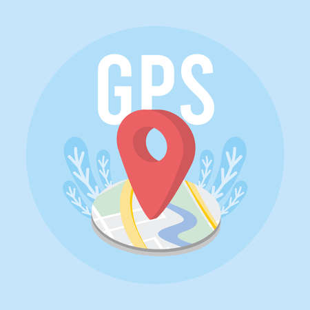gps pin in mapのイラスト素材