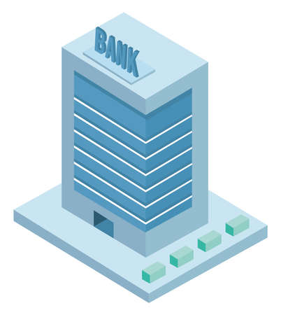 bank building isometricのイラスト素材
