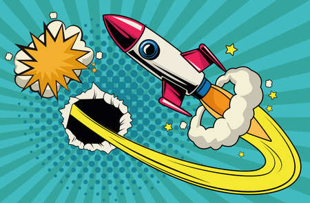 rocket in holeのイラスト素材