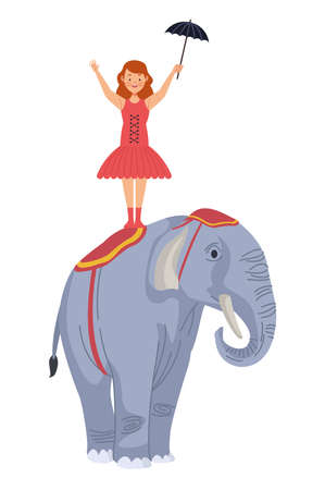 ballet dancer in elephantのイラスト素材