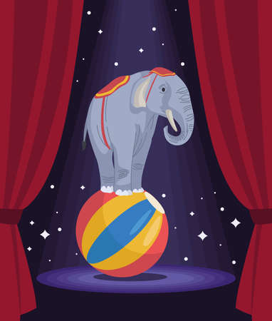 circus elephant in balloonのイラスト素材