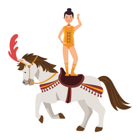 circus dancer in horseのイラスト素材