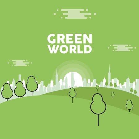 green world landscapeのイラスト素材