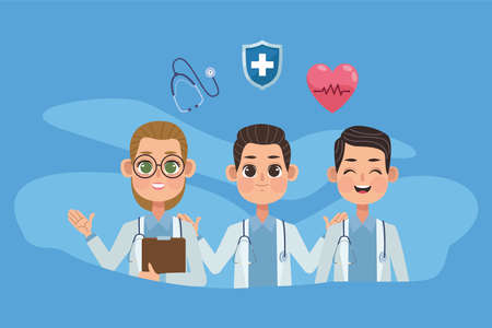 doctors staff charactersのイラスト素材