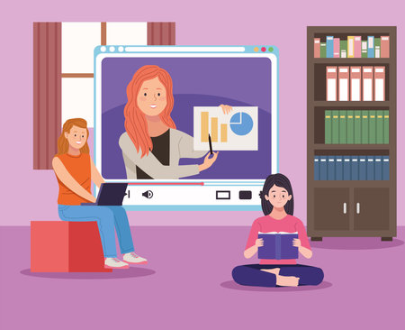 female students in elearning