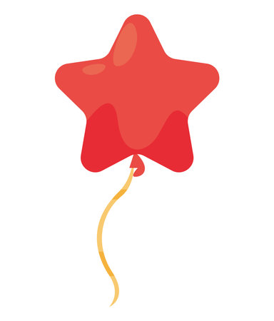 red star balloon heliumのイラスト素材