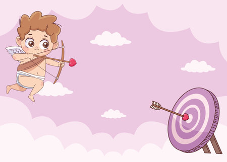 cupid angel and targetのイラスト素材