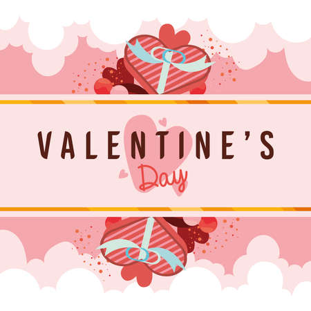 valentines day clouds frameのイラスト素材